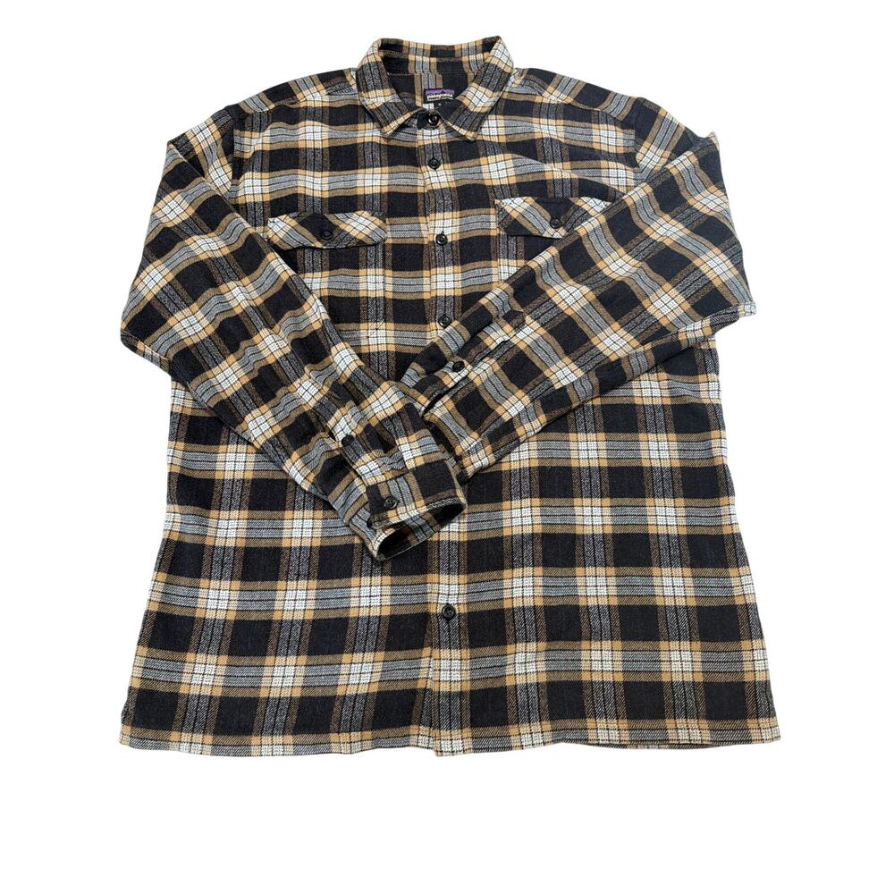 Patagonia Fjord Flannel XL Shirt 100% Organic Cotton Plaid Long Sleeve Grunge